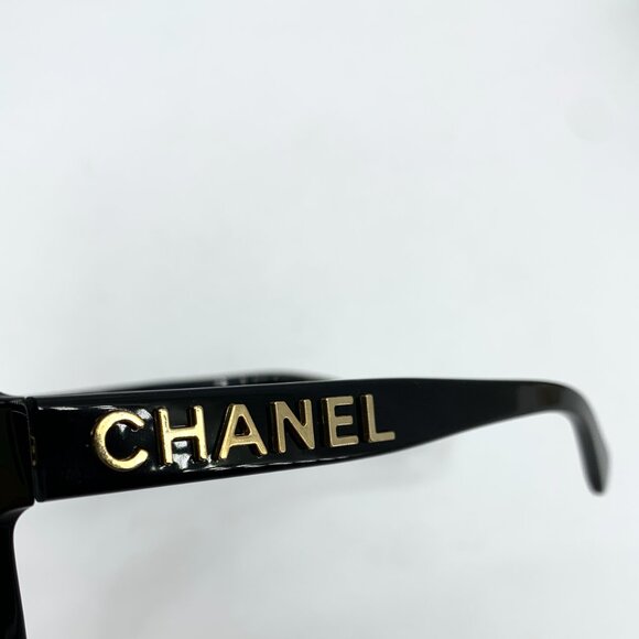 GW0232 Chanel Chanel black side logo square frame optical glasses with original - Picture 2 of 9